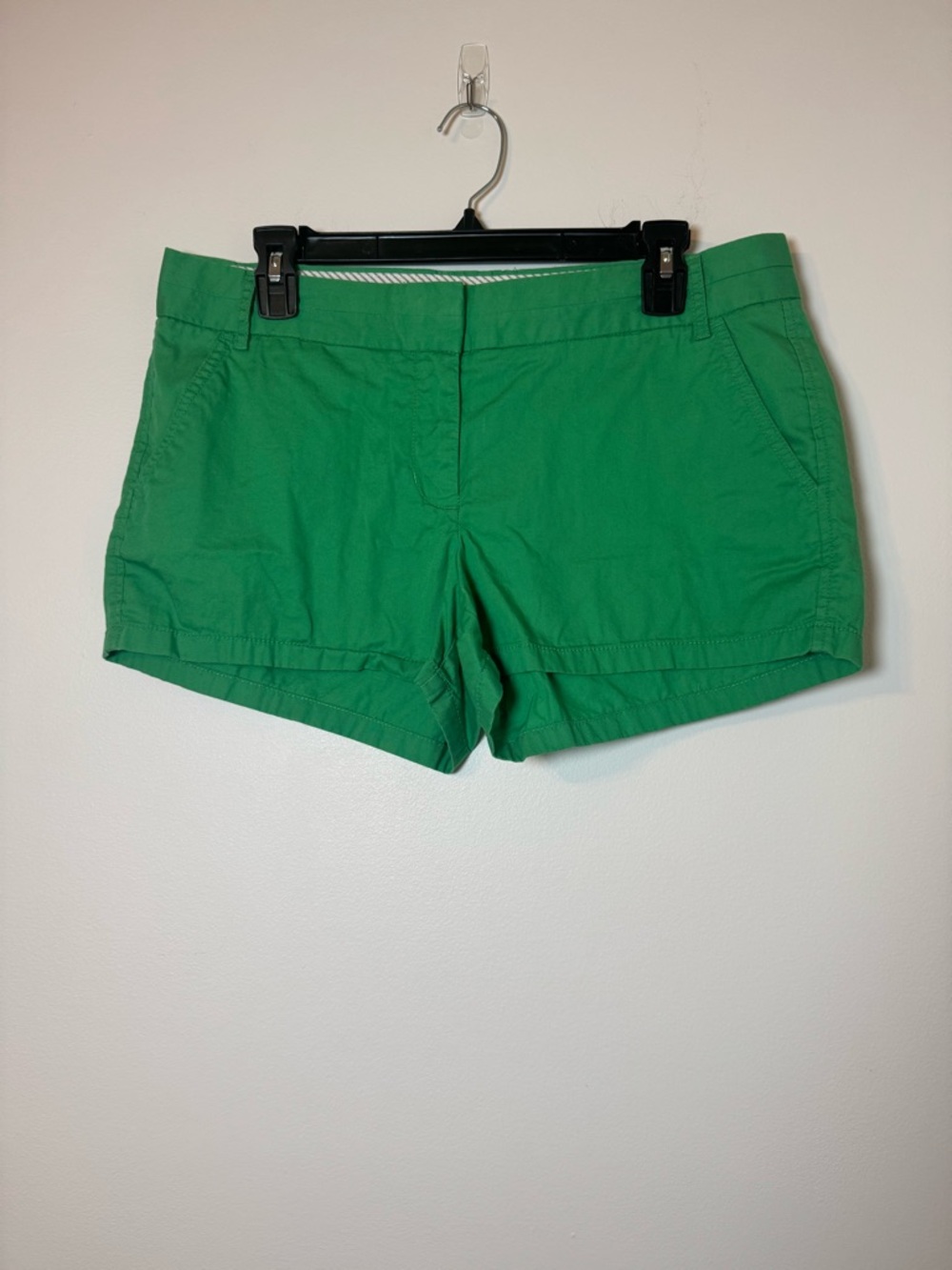 J Crew Chino Shorts Womens Size 10 Green Cotton Broken In Casual